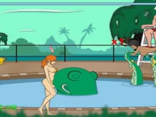 Щупальце неймовірно величезний molests жінки на басейн - повний 2