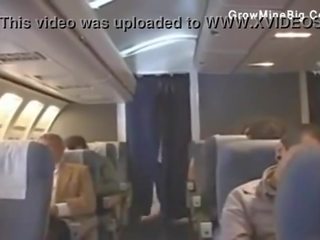 Stewardess and Japanese striplings fuck on plane