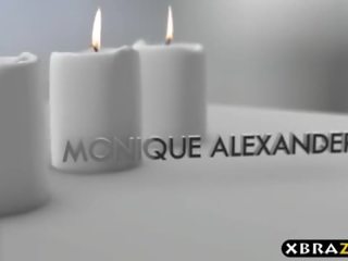 Bored wife Monique Alexander fucks her massage client