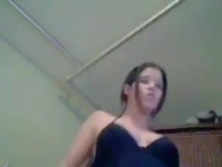 Pregnant teen Eline fingering on webcam